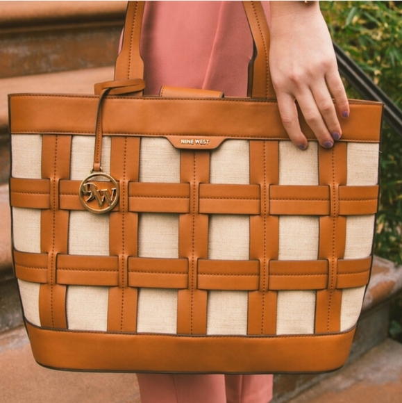 Nine West Tote Bag Vegan Sutton Place Caged - Picture 3 of 15